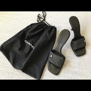 Chanel Black Mules